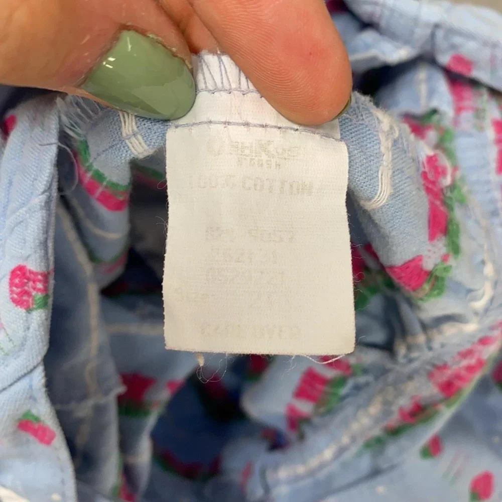 Vintage OshKosh B'gosh Overalls Girls 2T Strawberry Dot Print Vestbak 90s